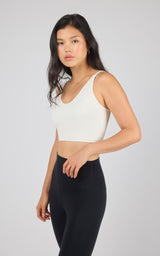 2 PK Alamo Ribbed Seamless V-Neck Bra Tank - 90 Degree by Reflex