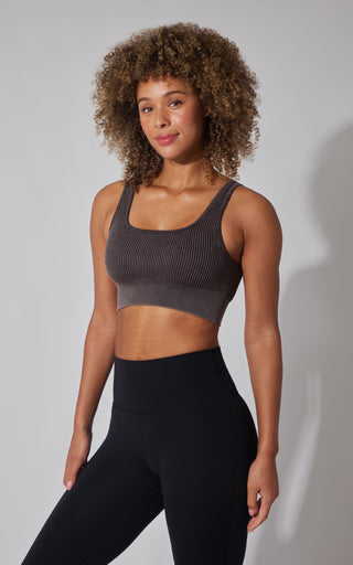 2 PK Stone Wash Ribbed Bra