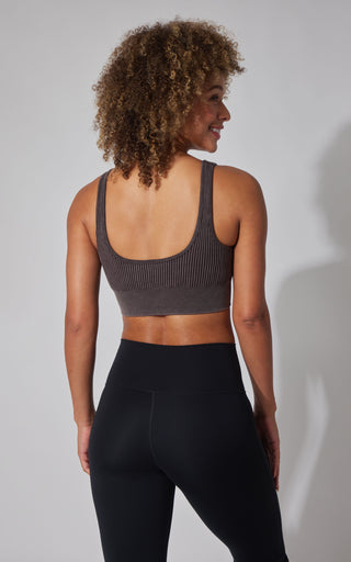 2 PK Stone Wash Ribbed Bra