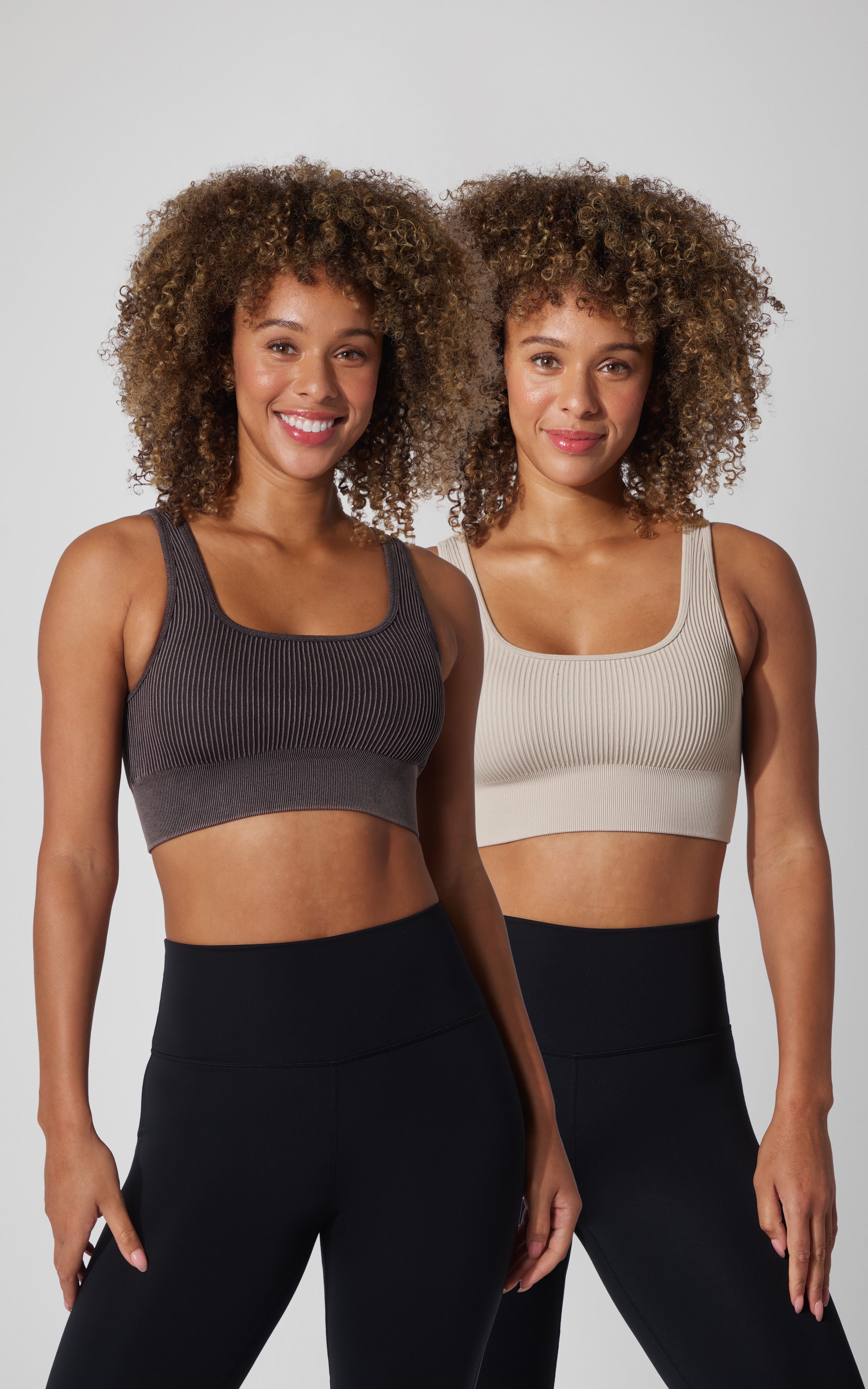 2 PK Stone Wash Ribbed Bra