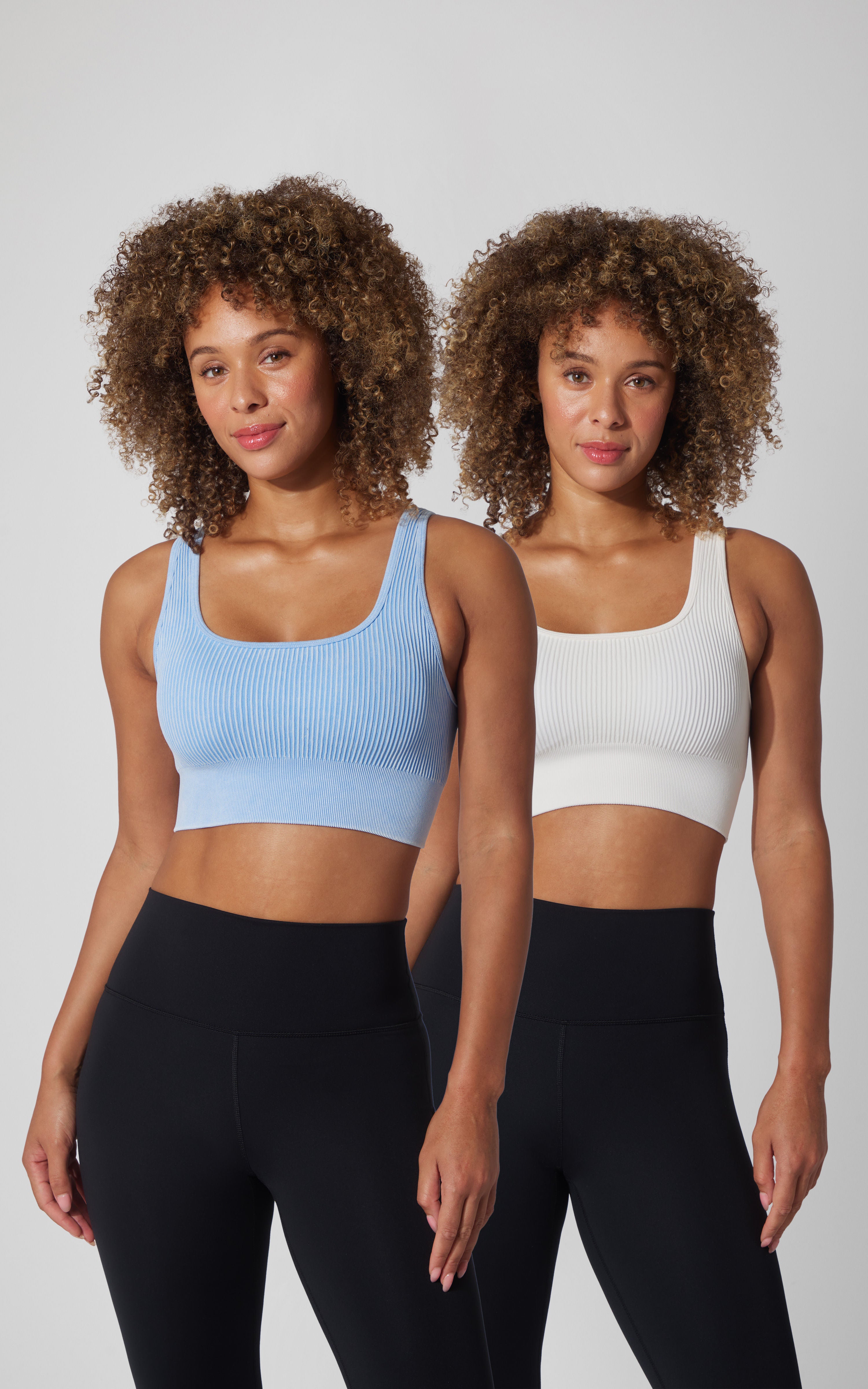 2 PK Stone Wash Ribbed Bra