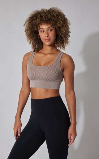 2 PK Stone Wash Ribbed Bra