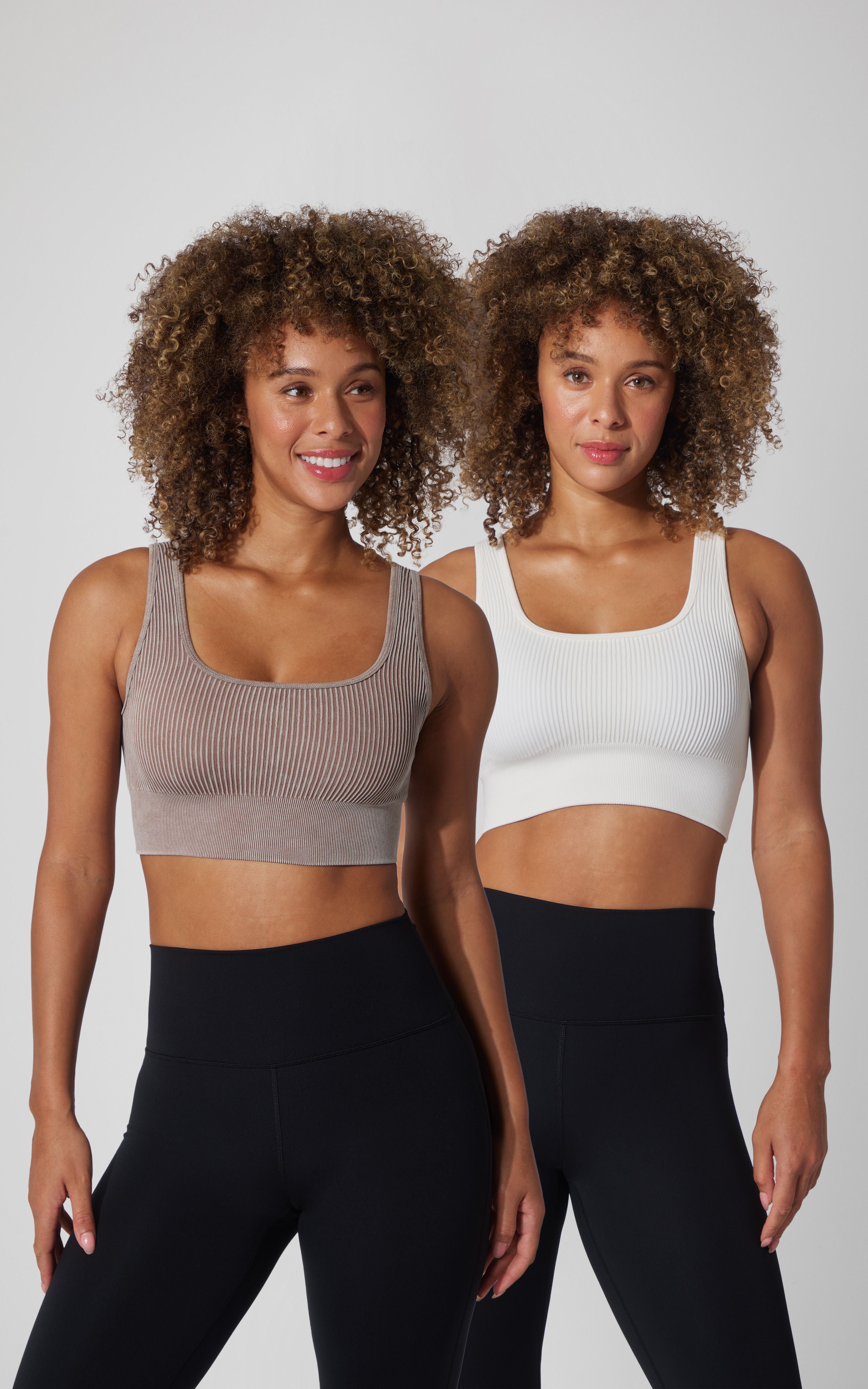 2 PK Stone Wash Ribbed Bra