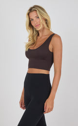 2 Pack Washed Rib Seamless Calla Sweet Heart Neckline Bra with Built In Bra Cups + Solid Rib Seamless A - 90 Degree by Reflex