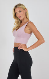 2 Pack Washed Rib Seamless Calla Sweet Heart Neckline Bra with Built In Bra Cups + Solid Rib Seamless A - 90 Degree by Reflex