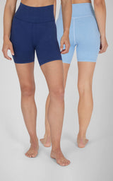 2 PK Stonewash Ribbed Textured 5" Inseam  Seamless Short