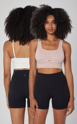 2 PK Stonewash Ribbed Seamless Bra - Our Petal Tone Story - 90 Degree by Reflex