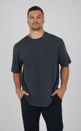 Men's Acid Wash Oversized Boxy Crew Neck Tee - 90 Degree by Reflex