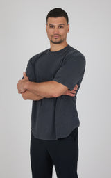 Men's Acid Wash Oversized Boxy Crew Neck Tee - 90 Degree by Reflex