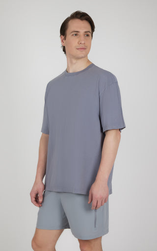 Mens Acid Wash Oversized Boxy Crew Neck Tee