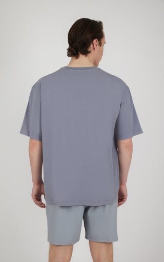 Mens Acid Wash Oversized Boxy Crew Neck Tee