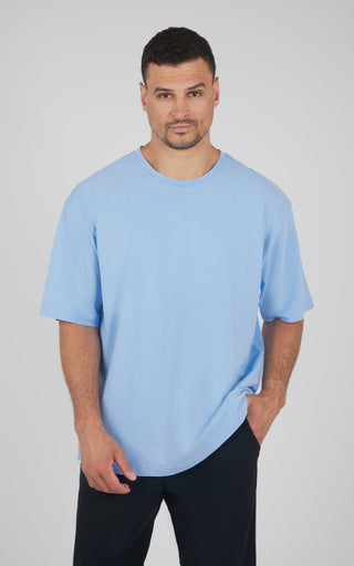 Mens Acid Wash Oversized Boxy Crew Neck Tee