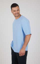Mens Acid Wash Oversized Boxy Crew Neck Tee - 90 Degree by Reflex