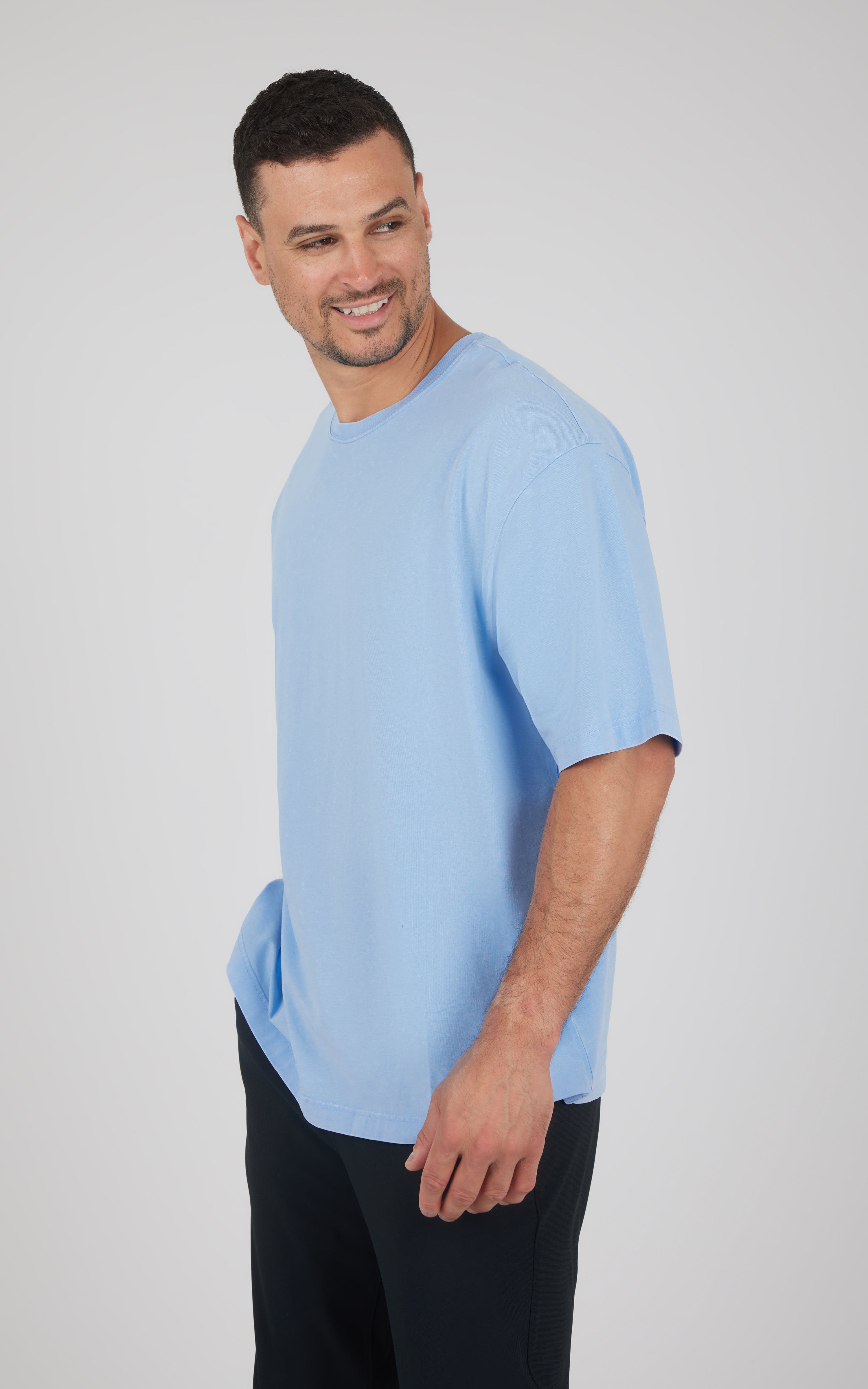 Men's Acid Wash Oversized Boxy Crew Neck Tee - 90 Degree by Reflex