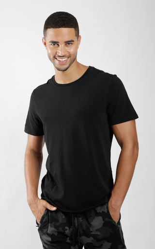 Mens Silicon Washed Pima Cotton Crew Neck Tee - 90 Degree by Reflex