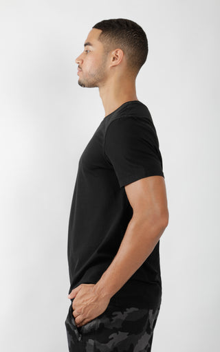 Mens Silicon Washed Pima Cotton Crew Neck Tee - 90 Degree by Reflex