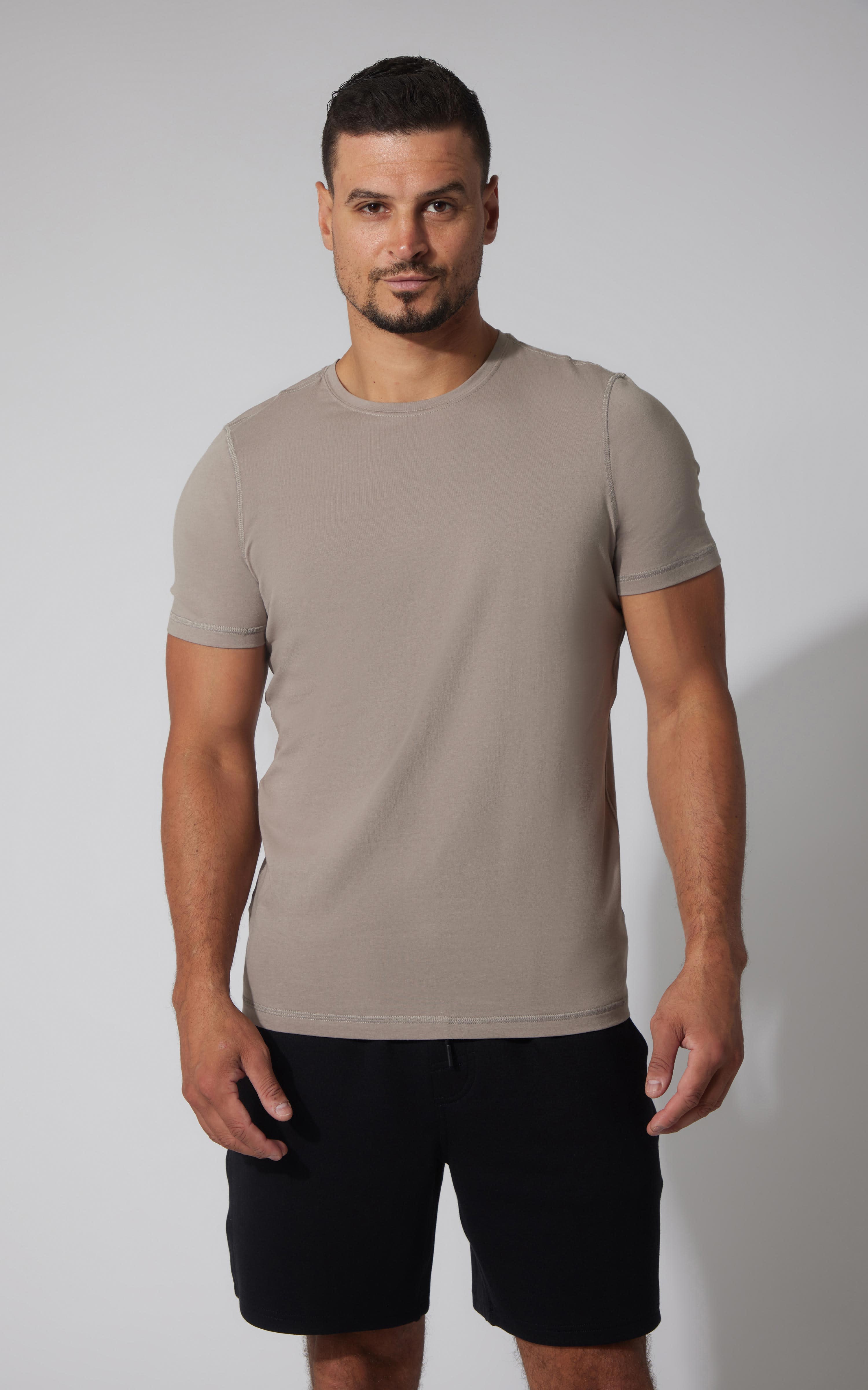Men's Silicon Washed Pima Cotton Crew Neck Tee