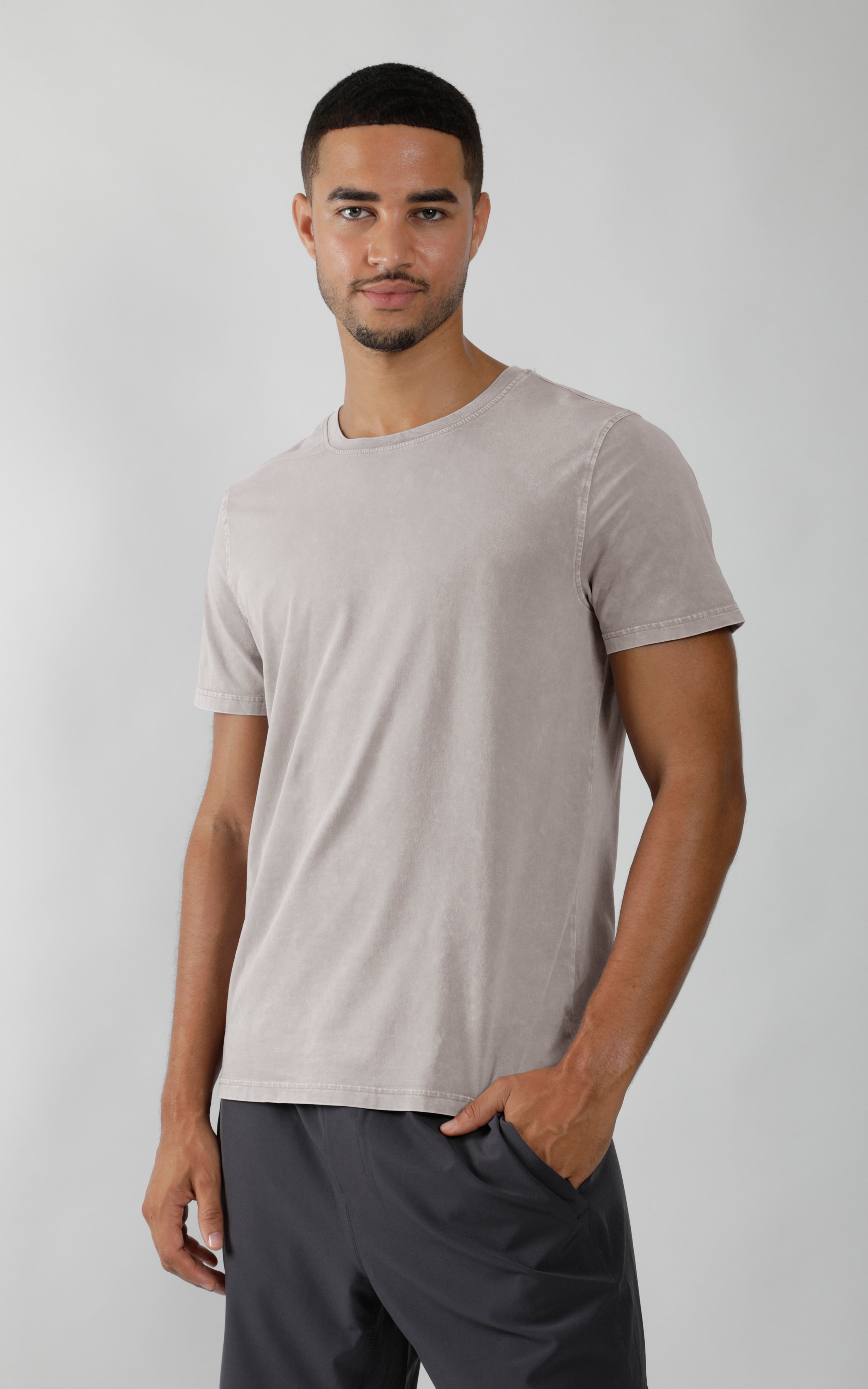 Mens Silicon Washed Pima Cotton Crew Neck Tee - 90 Degree by Reflex