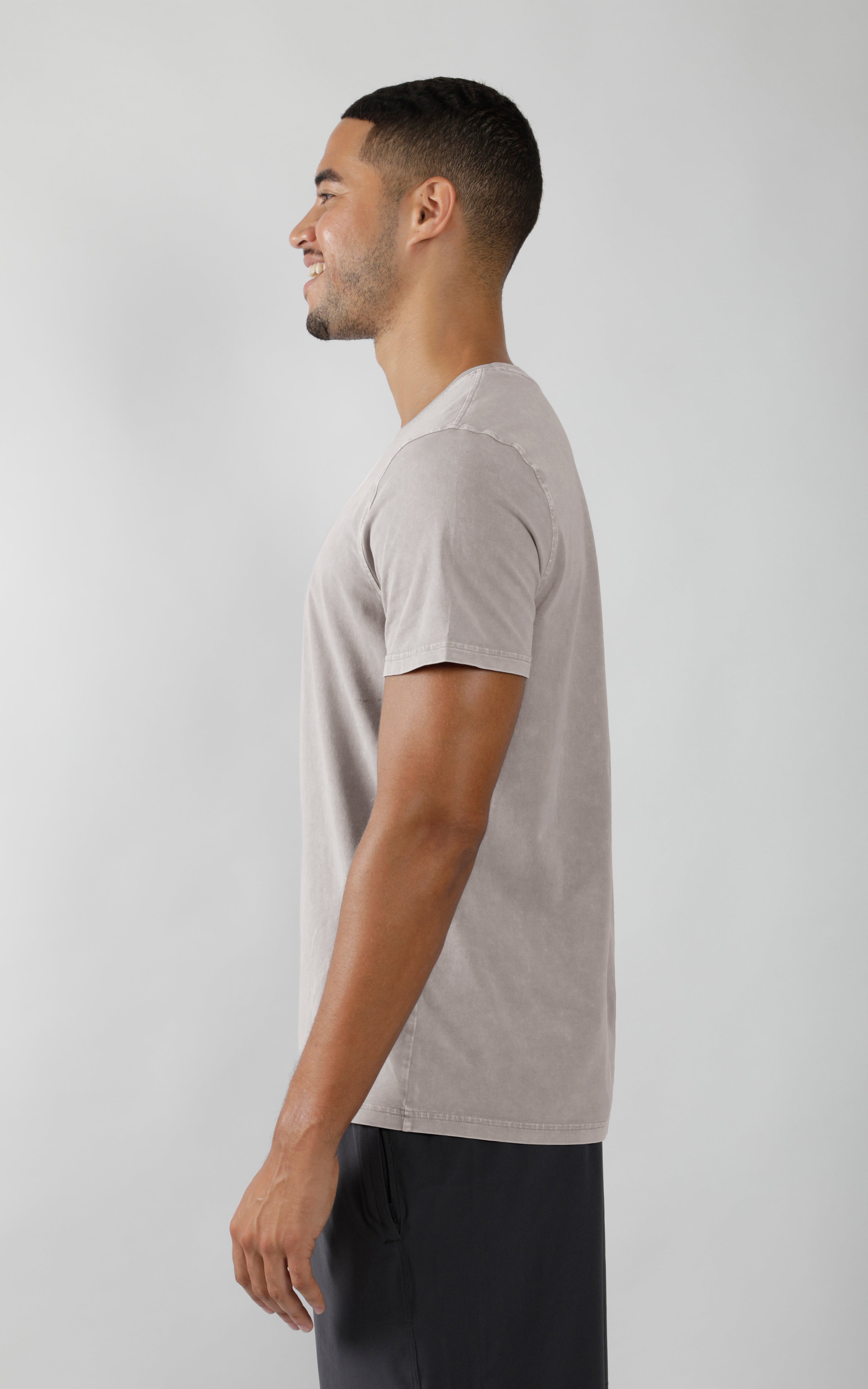 Mens Silicon Washed Pima Cotton Crew Neck Tee - 90 Degree by Reflex