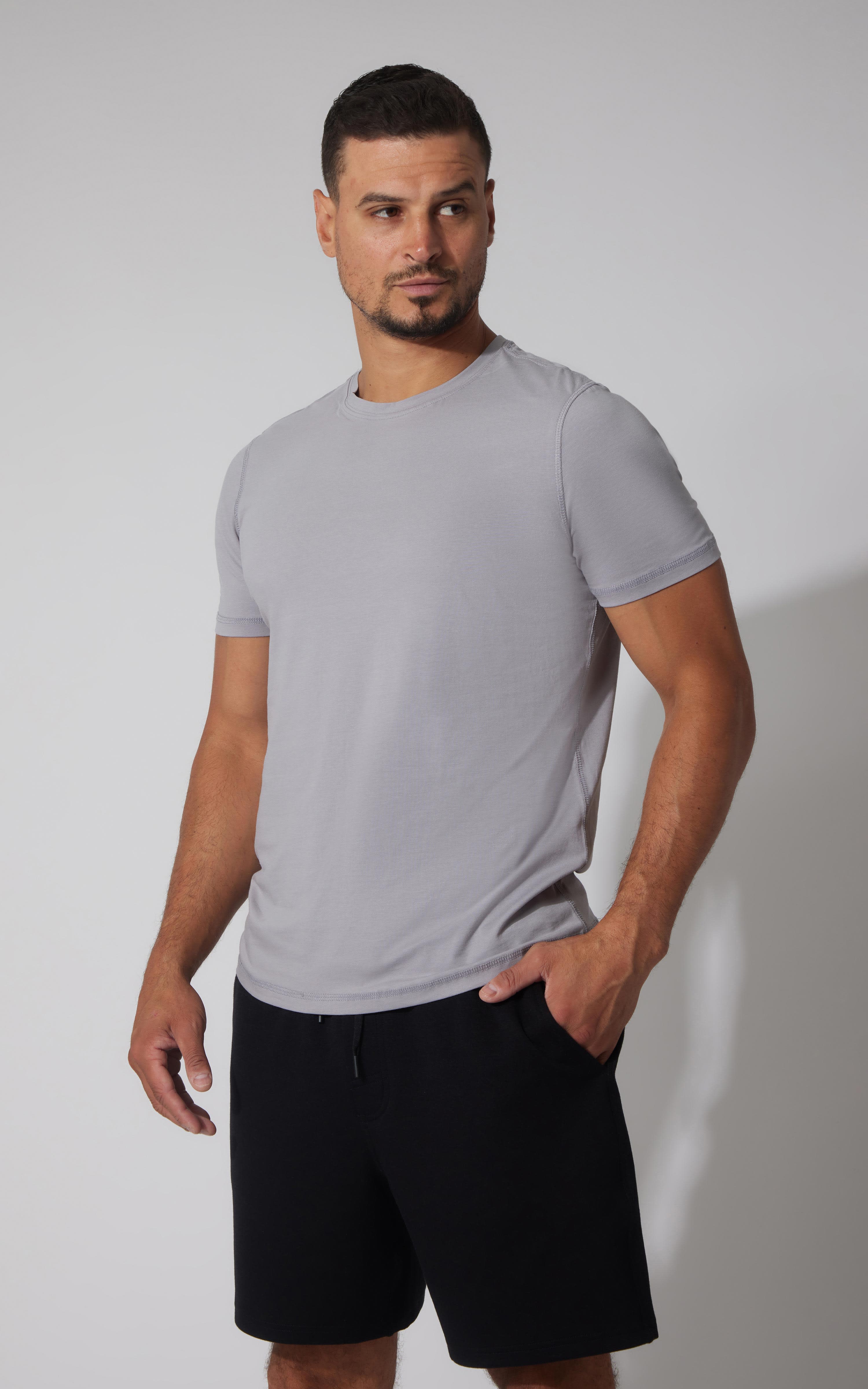 Men's Silicon Washed Pima Cotton Crew Neck Tee