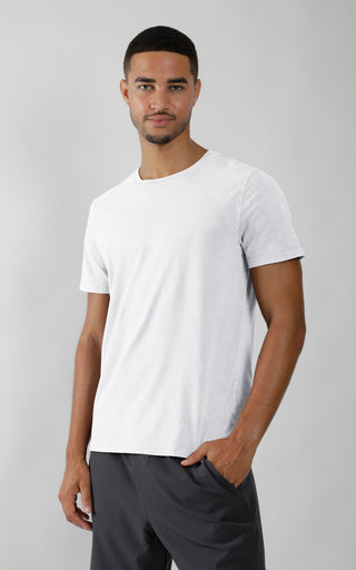 Mens Silicon Washed Pima Cotton Crew Neck Tee - 90 Degree by Reflex