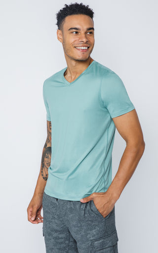 Mens V-Neck Short Sleeve Shirt