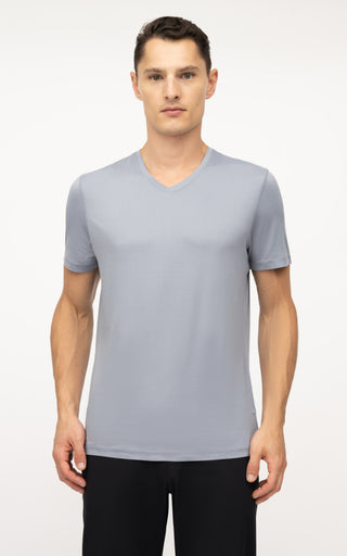 Mens V-Neck Short Sleeve Shirt