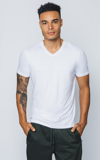 Mens V-Neck Short Sleeve Shirt