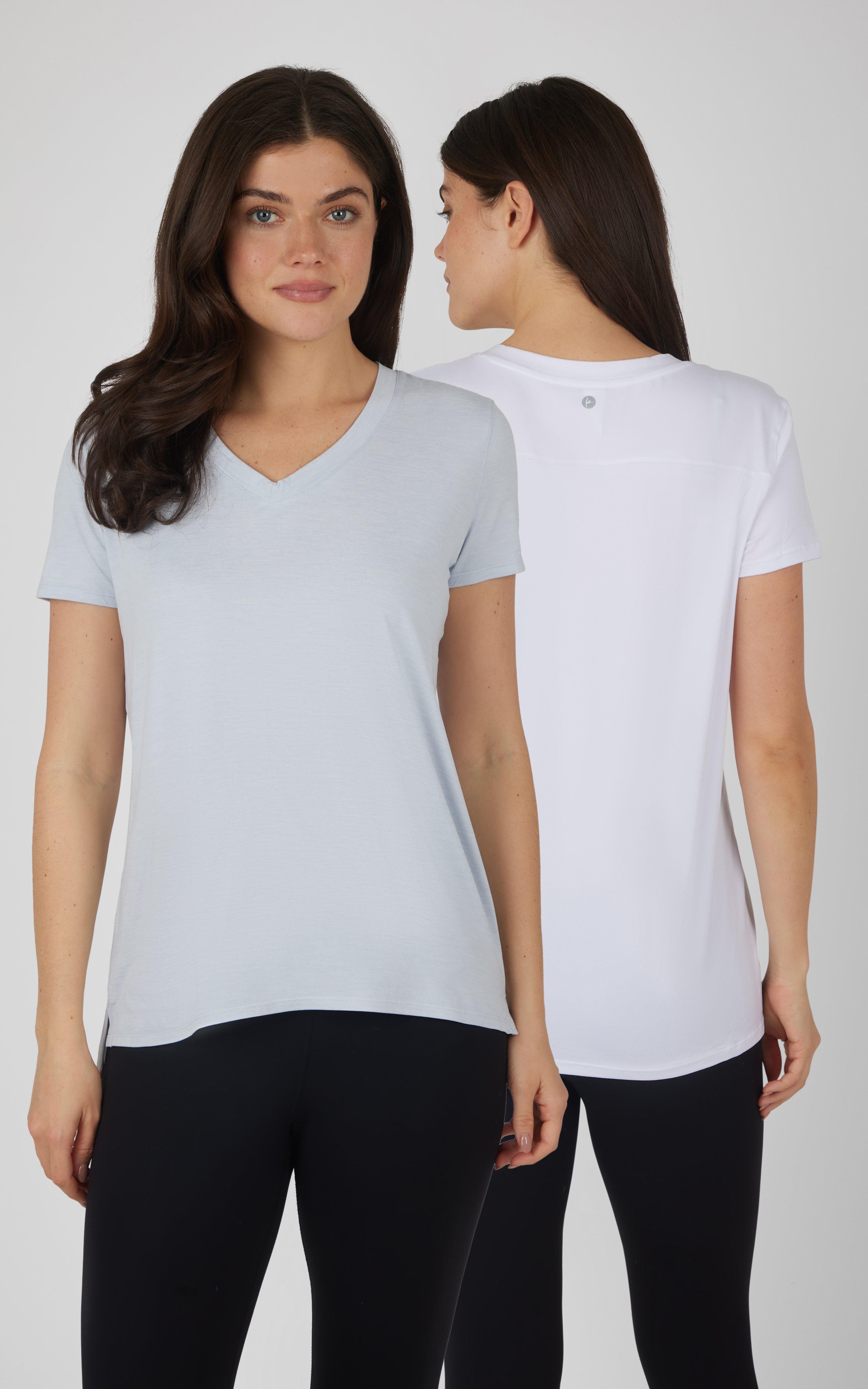 2 Pack City View Hi/Low Short Sleeve Tee W/ Side Slit - 90 Degree by Reflex