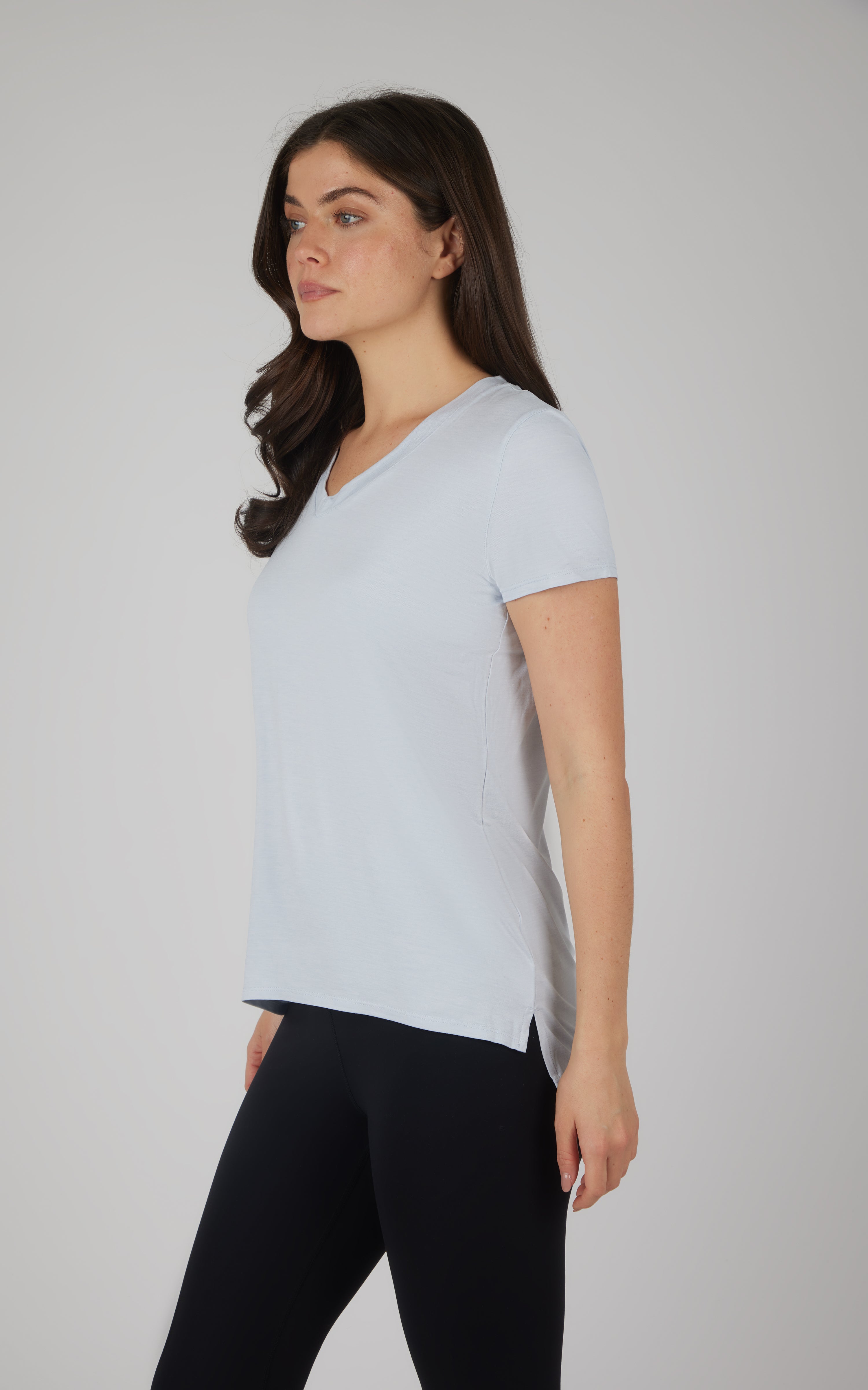 2 Pack City View Hi/Low Short Sleeve Tee W/ Side Slit - 90 Degree by Reflex