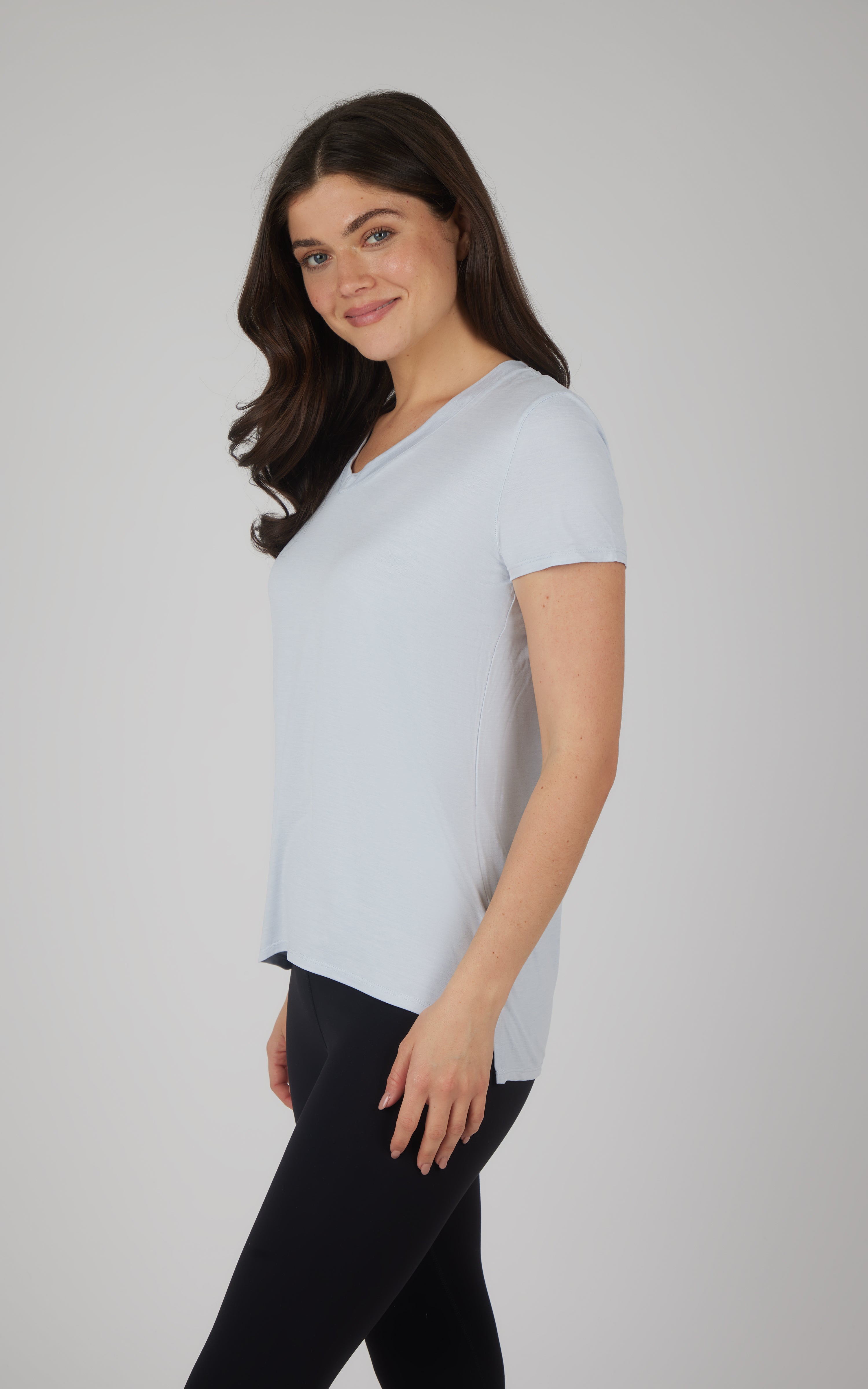 2 Pack City View Hi/Low Short Sleeve Tee W/ Side Slit - 90 Degree by Reflex