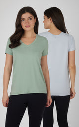 2 Pack City View Hi/Low Short Sleeve Tee W/ Side Slit - 90 Degree by Reflex