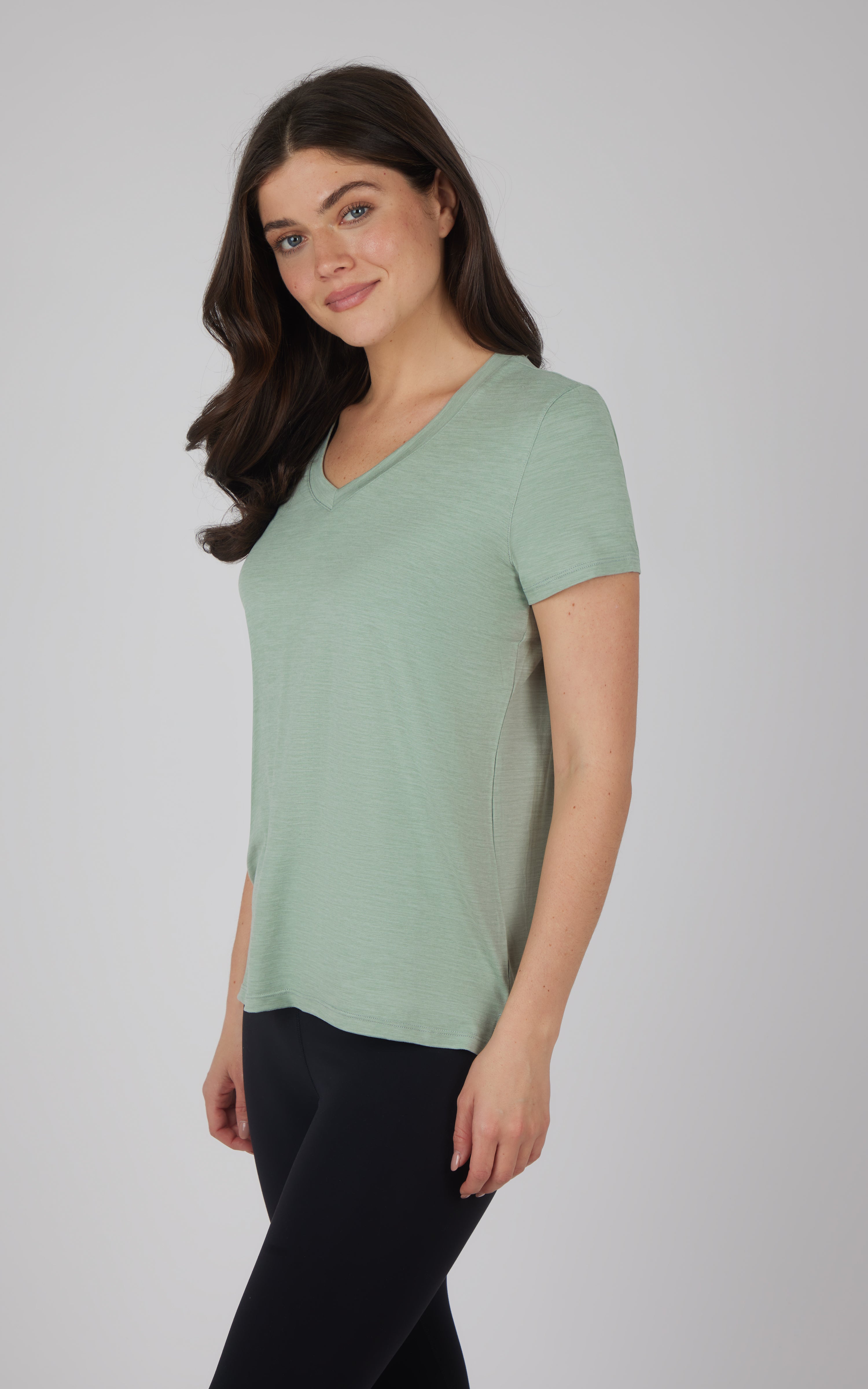 2 Pack City View Hi/Low Short Sleeve Tee W/ Side Slit - 90 Degree by Reflex