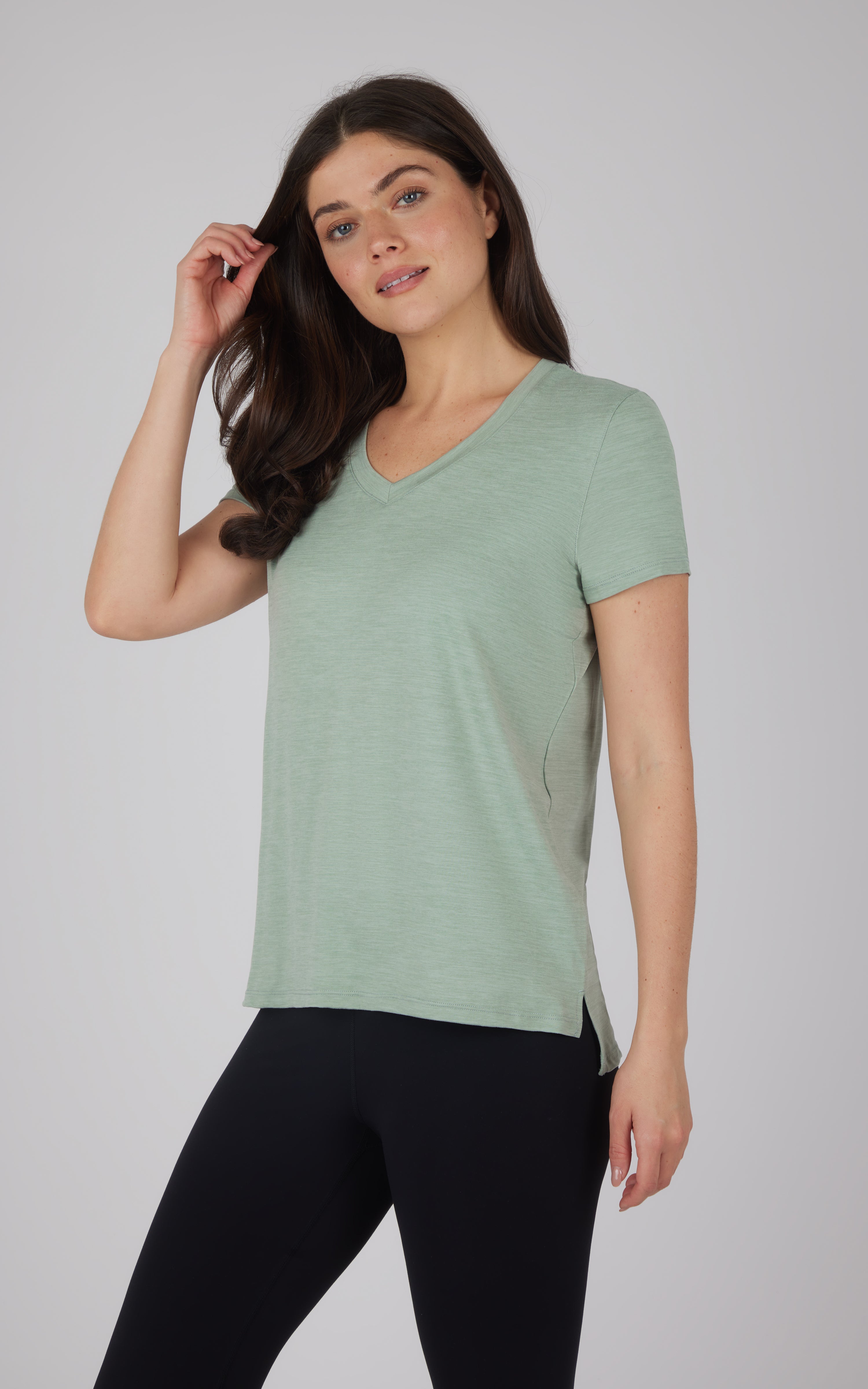 2 Pack City View Hi/Low Short Sleeve Tee W/ Side Slit - 90 Degree by Reflex