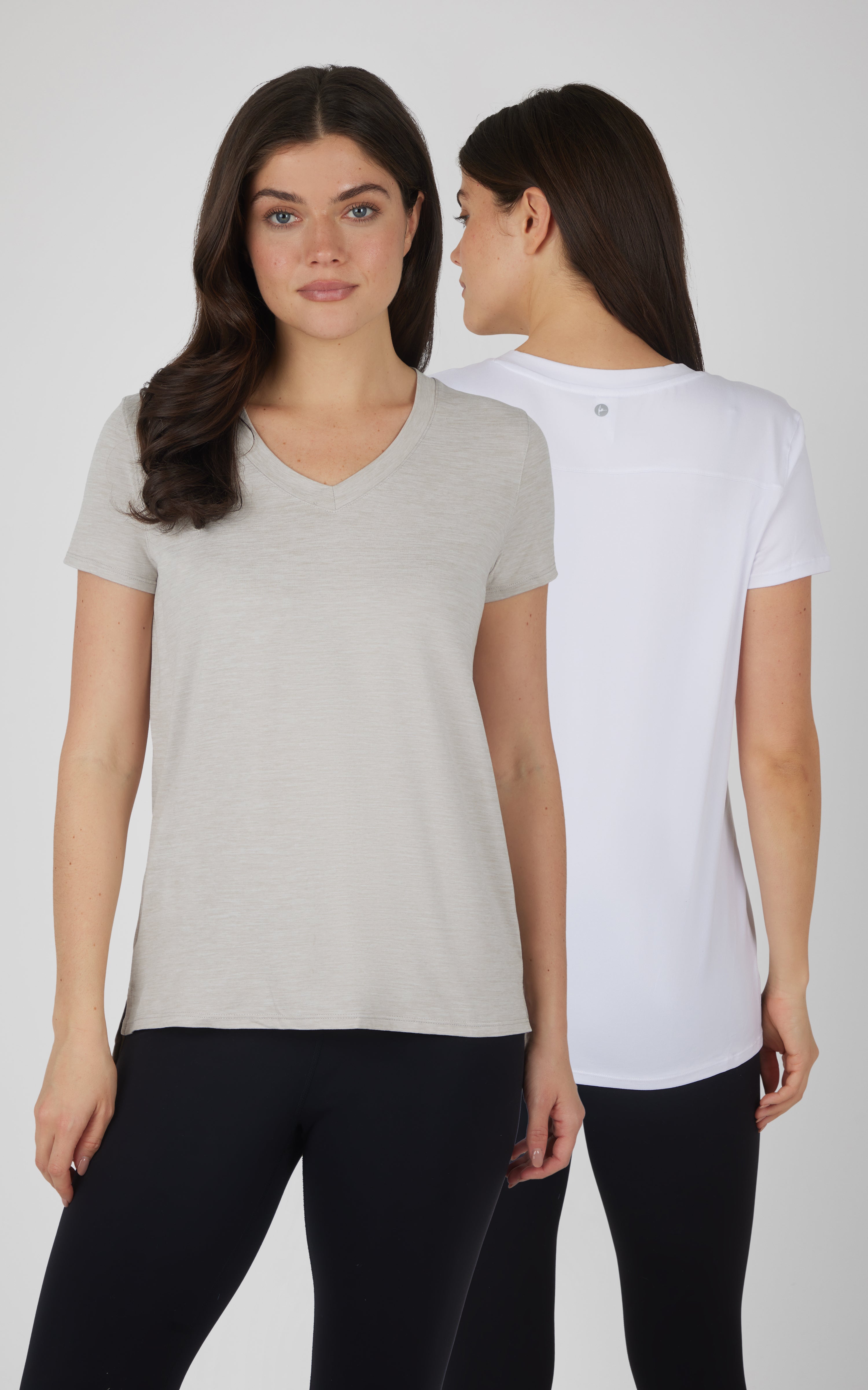 2 Pack City View Hi/Low Short Sleeve Tee W/ Side Slit - 90 Degree by Reflex