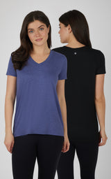 2 Pack City View Hi/Low Short Sleeve Tee W/ Side Slit - 90 Degree by Reflex