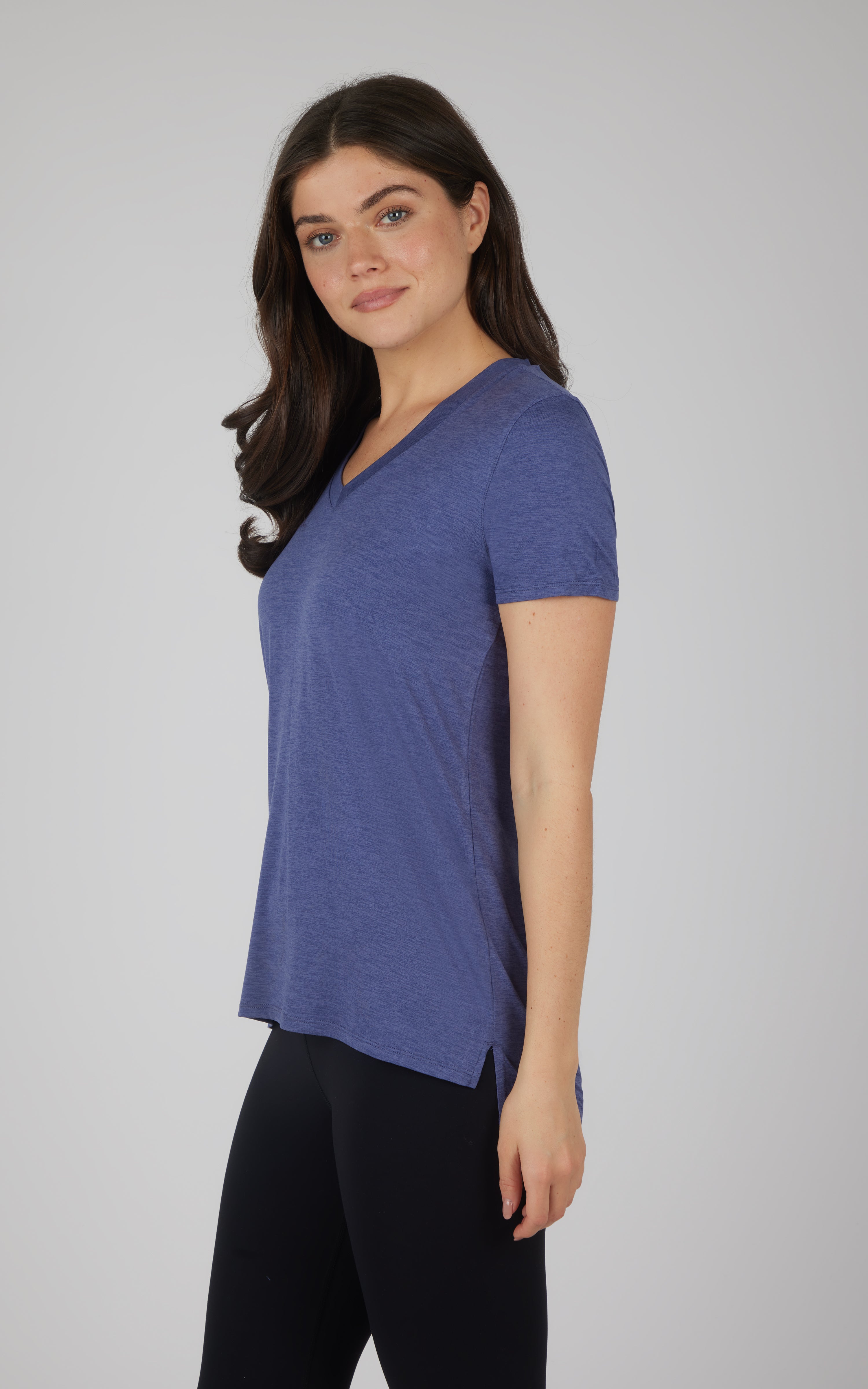 2 Pack City View Hi/Low Short Sleeve Tee W/ Side Slit - 90 Degree by Reflex