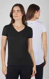 2 Pack City View Hi/Low Short Sleeve Tee W/ Side Slit - 90 Degree by Reflex