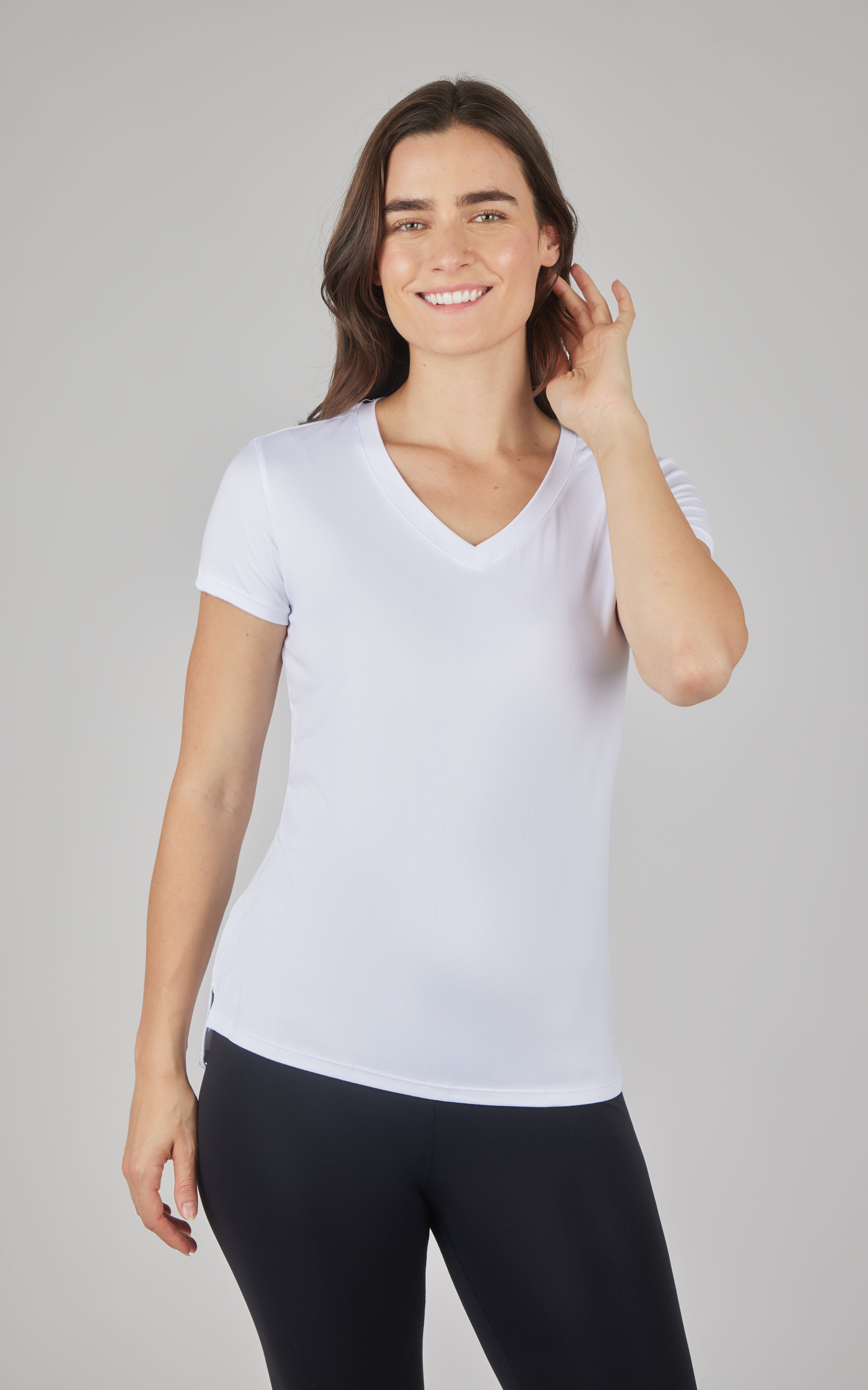 2 Pack City View Hi/Low Short Sleeve Tee W/ Side Slit - 90 Degree by Reflex
