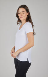 2 Pack City View Hi/Low Short Sleeve Tee W/ Side Slit - 90 Degree by Reflex