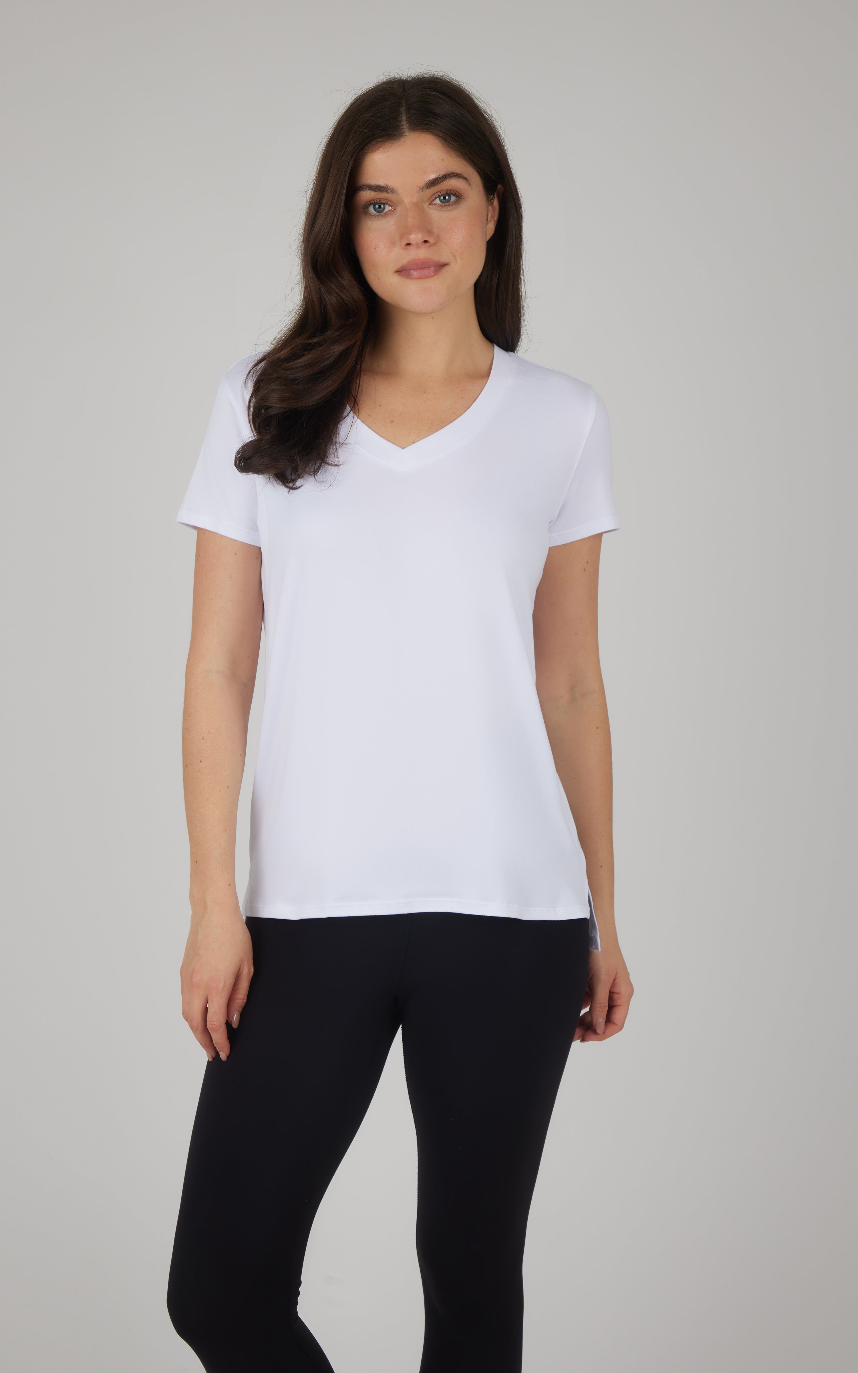 2 Pack City View Hi/Low Short Sleeve Tee W/ Side Slit - 90 Degree by Reflex