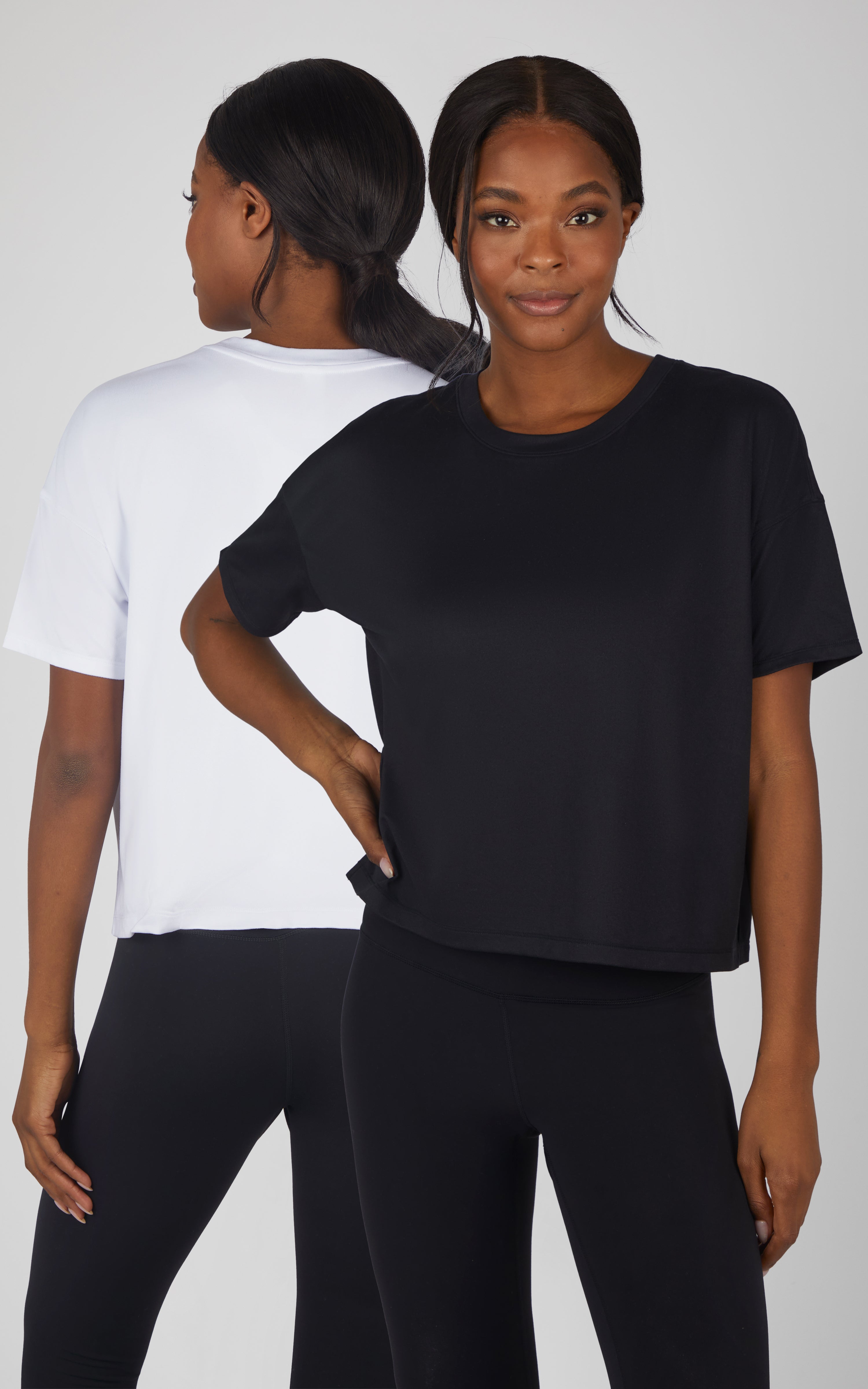 2 Pack Super Soft Deluxe Boxy Cropped Tee