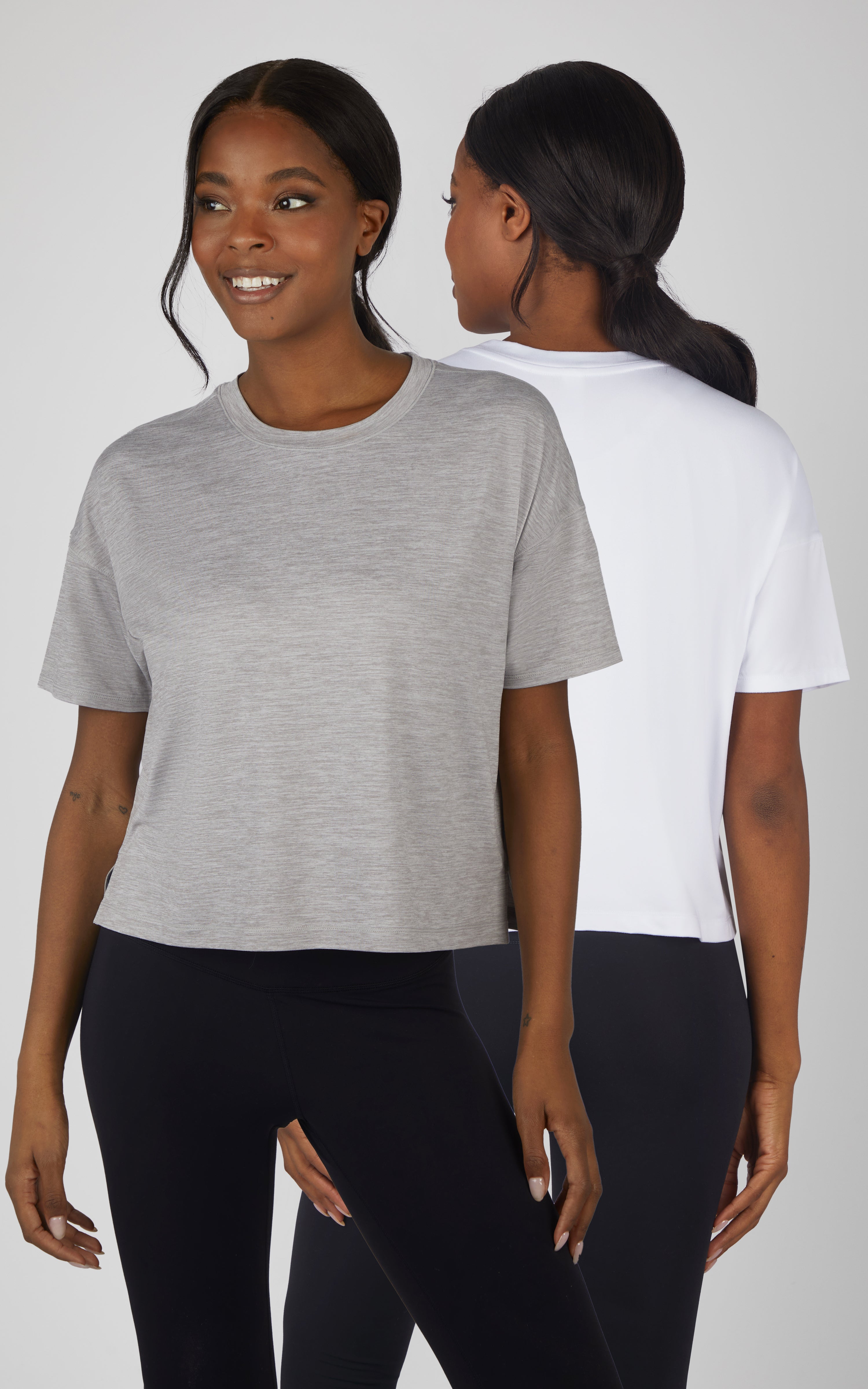 2 Pack Super Soft Deluxe Boxy Cropped Tee - Our Petal Tone Story - 90 Degree by Reflex
