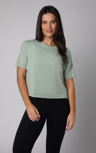 2 Pack High Low Super Soft Cropped Short Sleeve Tee