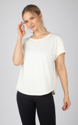 2 Pack Super Soft Beverly Rolled Hem Short Sleeve Shirt - 90 Degree by Reflex