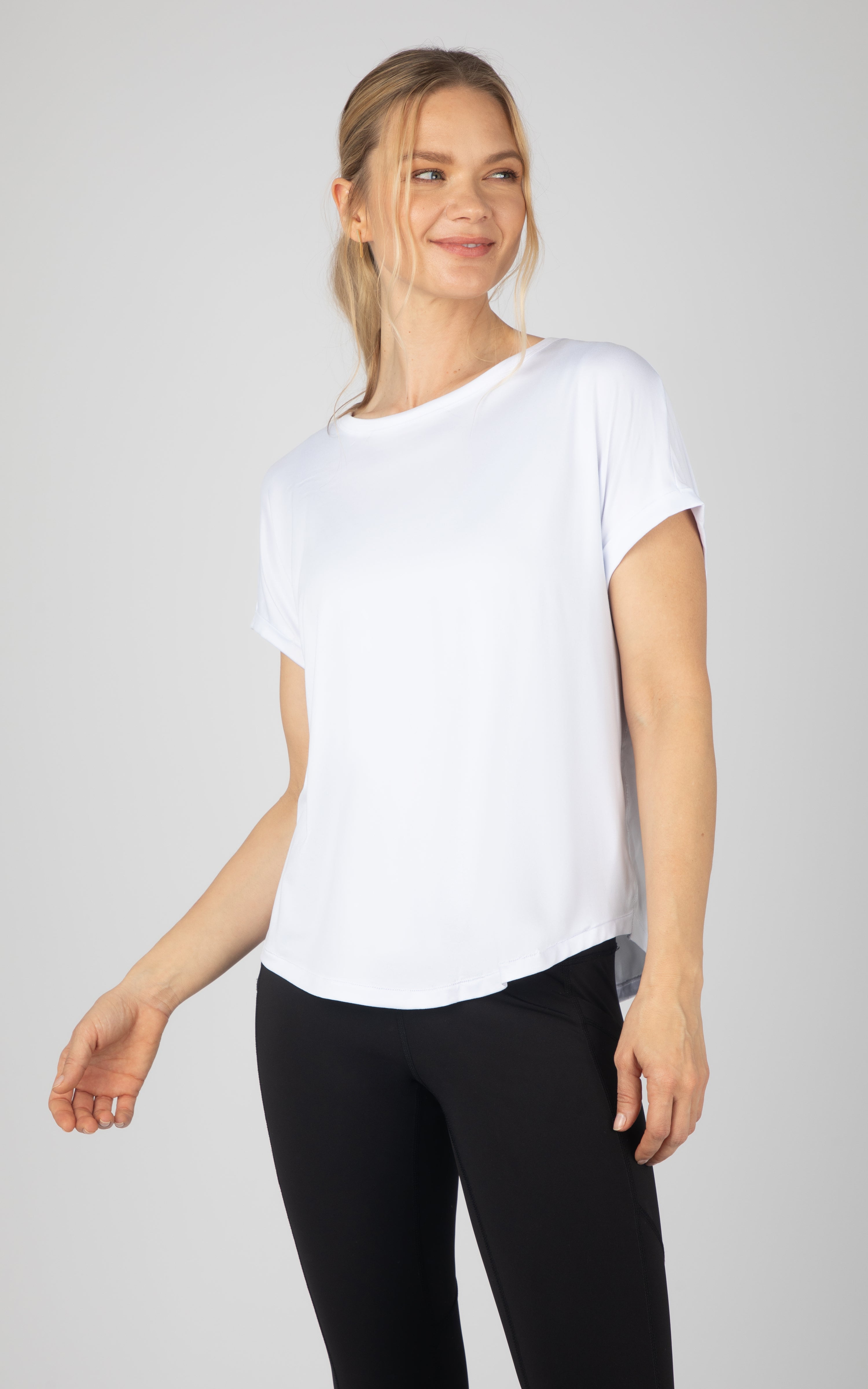 2 Pack Super Soft Beverly Rolled Hem Short Sleeve Shirt - 90 Degree by Reflex