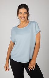 2 Pack Super Soft Beverly Rolled Hem Short Sleeve Shirt - 90 Degree by Reflex