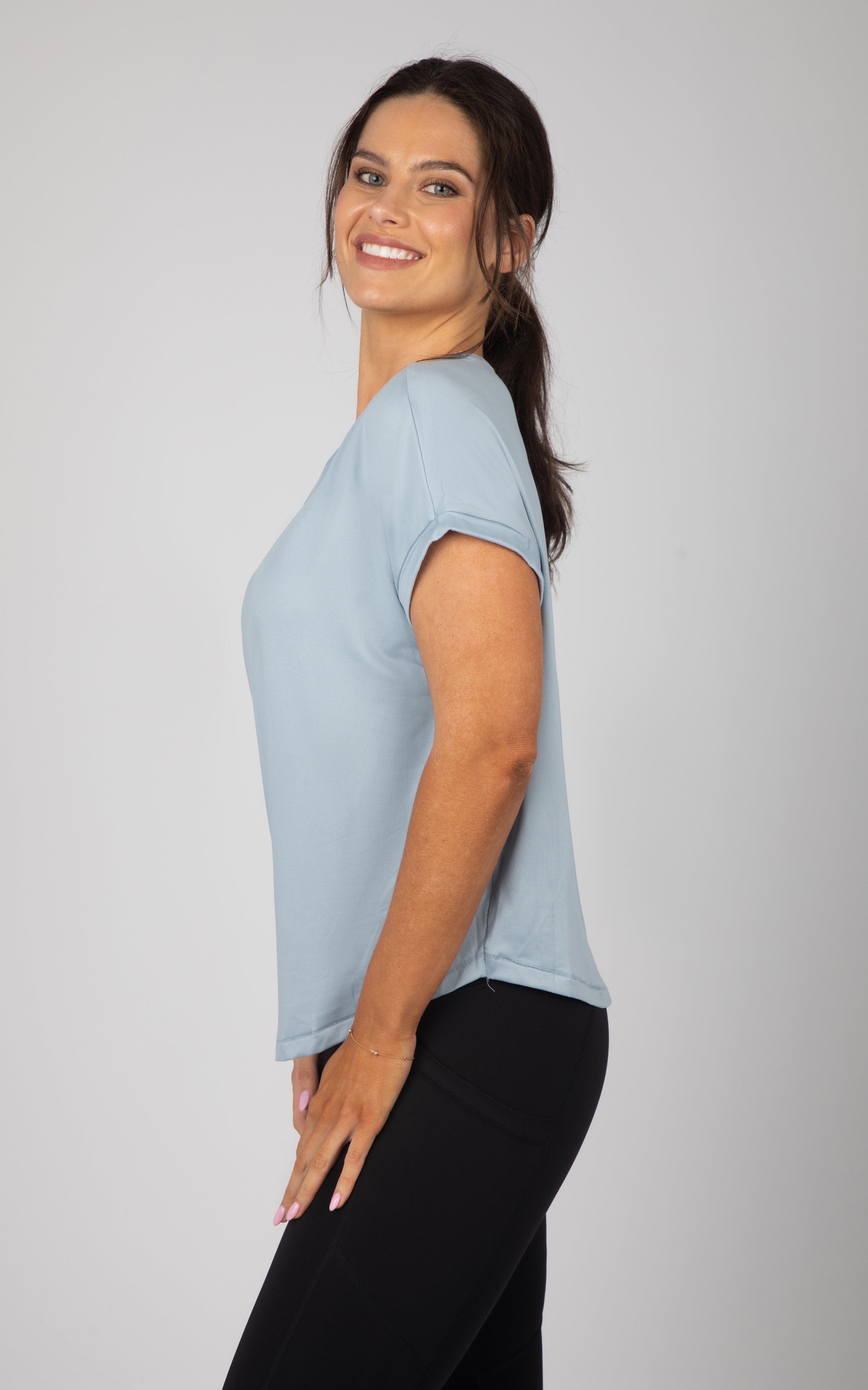 2 Pack Super Soft Beverly Rolled Hem Short Sleeve Shirt - 90 Degree by Reflex
