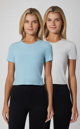 2 PK Heavenly Rib Short Sleeve Shirt - 90 Degree by Reflex