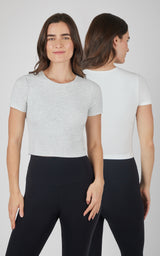 2 PK Heavenly Rib Short Sleeve Shirt - 90 Degree by Reflex